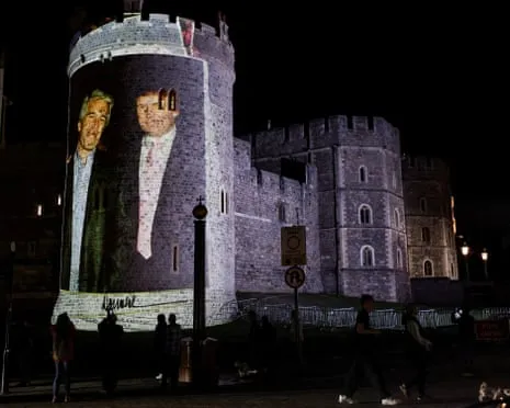 Four People Taken into Custody Following Pictures of Donald Trump and Jeffrey Epstein Shown on Royal Windsor Castle